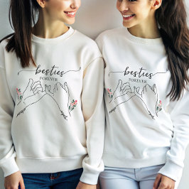 Sudadera Bestis For ever Pinky Promise Flower Personalizado