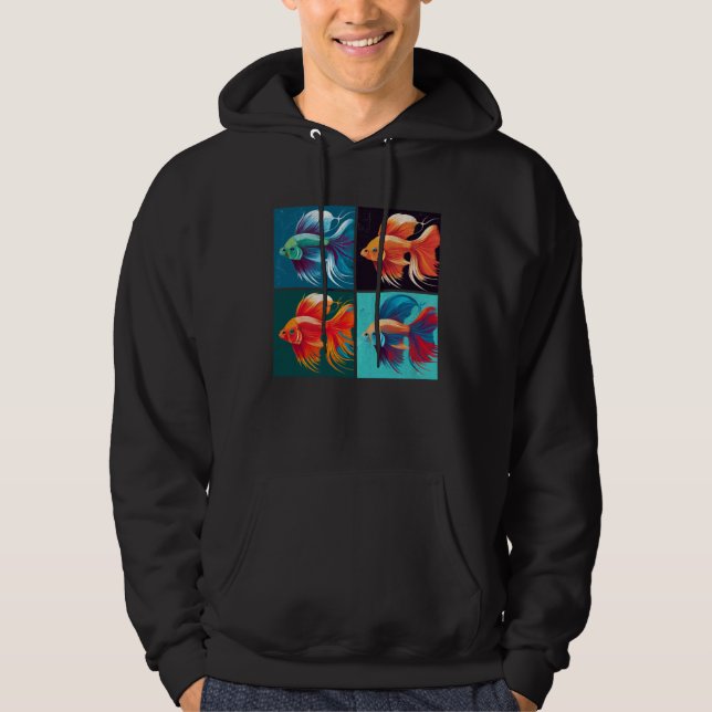 Sudadera Beta Fish Pop Illustration Colorful Animal Women   (Anverso)