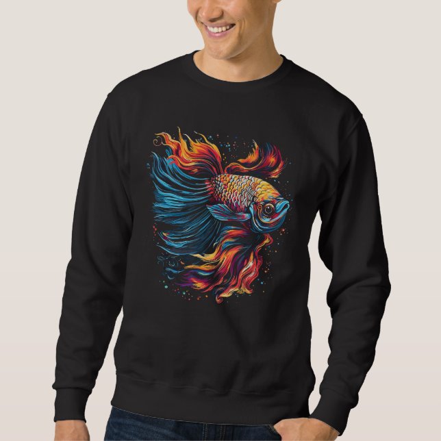 Sudadera Betta Fish Cool Abstract Colorful (Anverso)