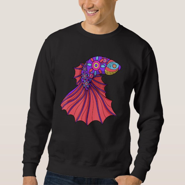 Sudadera Betta Fish Mandala Siamés Fans (Anverso)