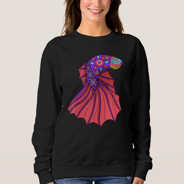 Sudadera Betta Fish Mandala Siamés Fans (Anverso)