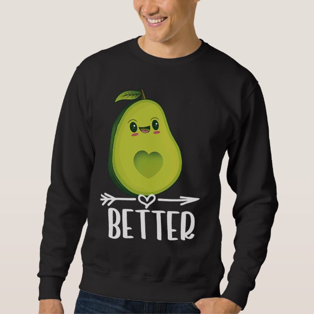 Sudadera Better Half Couple Sliced Avocado  Valentine's Day (Anverso)