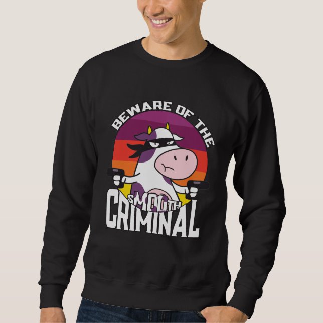 Sudadera Beware of the sMOOth criminal  cow  for kids (Anverso)