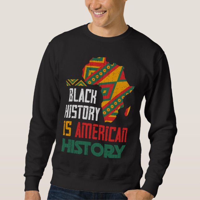 Sudadera BHM Black Americans Orgulloso African American Bla (Anverso)