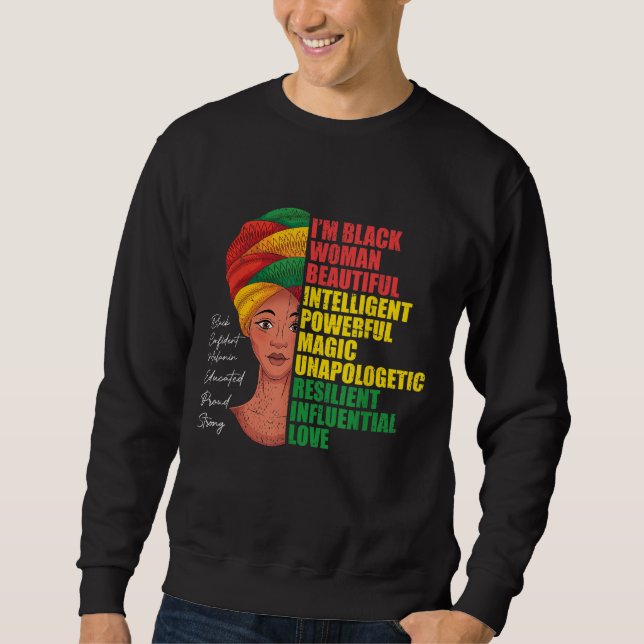 Sudadera BHM Mujeres africanas historia negra afroamericana (Anverso)