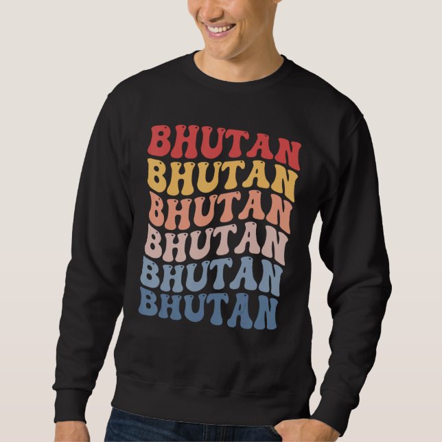 Sudadera Bhutan Groovy Retro Bhutanese (Anverso)