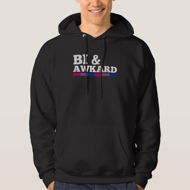Sudadera Bi And Awkward Bisexual Pride Flag Minimalist Styl (Anverso)