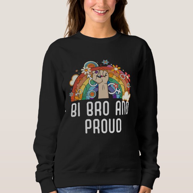 Sudadera Bi Bro And Proud Bisexual Rainbow Pride Bisexualit (Anverso)