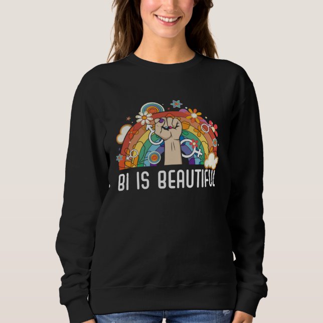 Sudadera Bi Is Beautiful Bisexual Rainbow Pride Bisexuality (Anverso)