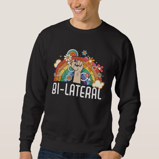Sudadera Bi Lateral Bisexual Rainbow Pride Bisexuality LGBT (Anverso)
