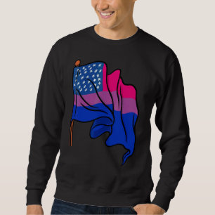Sudadera Bi Orgullo Mes Bandera Estadounidense Bisexual Ban