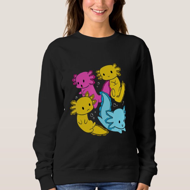 Sudadera Bi Pansexual Pride Mexican Salamander Axolotl Pile (Anverso)
