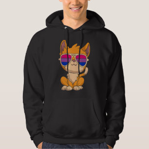 Sudadera Bi Pride Gafas de sol Bisexualidad Bandera Cat Lgb
