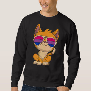 Sudadera Bi Pride Gafas de sol Bisexualidad Bandera Cat Lgb