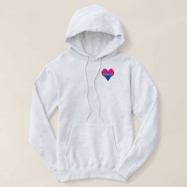 Sudadera Bi Pride Heart Hoodie (Diseño del anverso)
