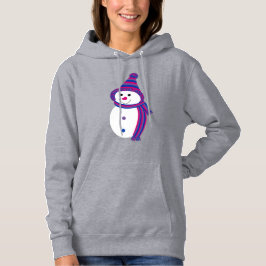 Sudadera Bi Pride Snowman Snowperson rosa azul púrpura