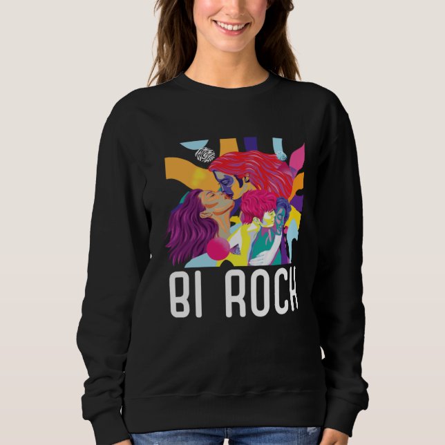 Sudadera Bi Rock Bisexual Rainbow Pride March Bisexuality L (Anverso)