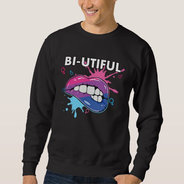 Sudadera Bi Utiful Bisexual Rainbow Pride Bisexuality LGBTQ (Anverso)