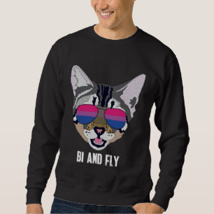 Sudadera Bi y Vuela Gato Divertido Bisexual Orgullo Bi