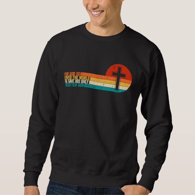 Sudadera Bible Verse John 316 Christian Cross Religious Jes (Anverso)