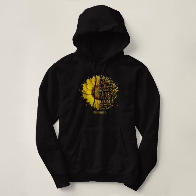 Sudadera Biblias cristianas Escritura de girasol Dios relig (Diseño del anverso)