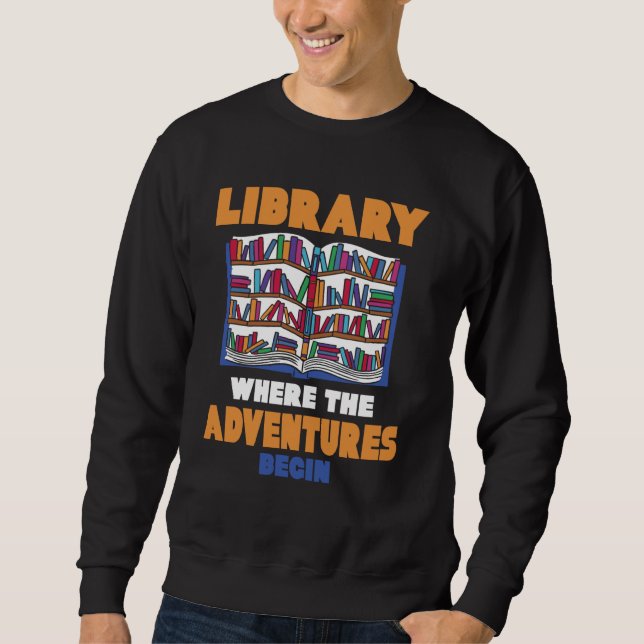 Sudadera Biblioteca donde empiezan las aventuras (Anverso)
