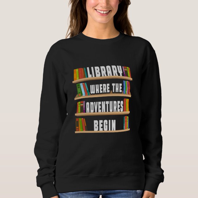 Sudadera Biblioteca donde empiezan las aventuras (Anverso)