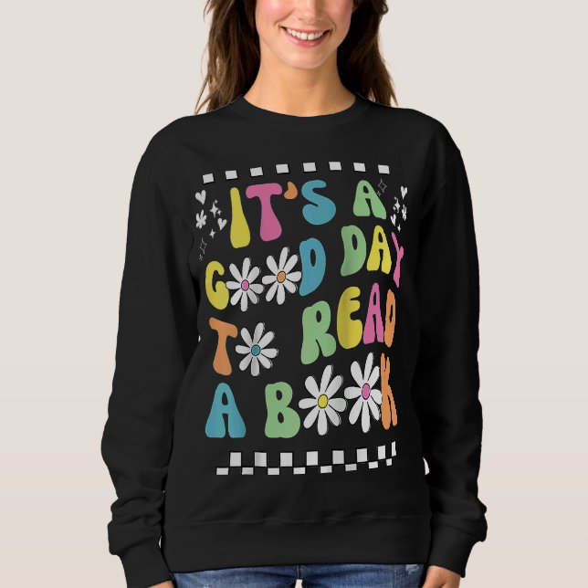 Sudadera Biblioteca Es un buen día para leer el libro Groov (Anverso)