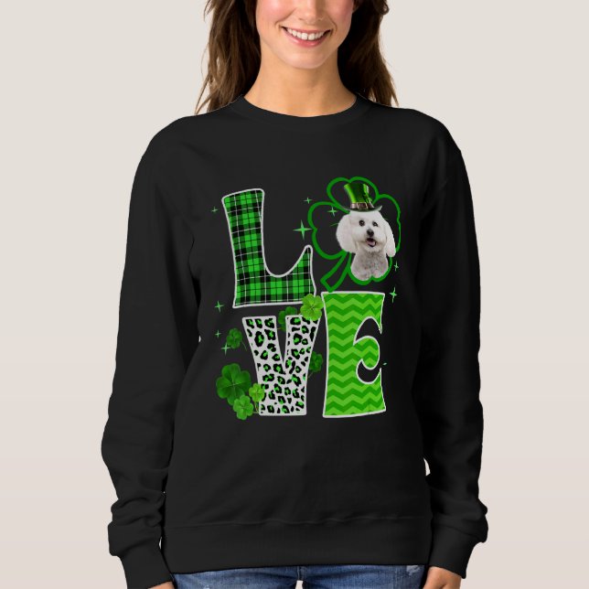 Sudadera Bichi Frise Shamrock Lucky C Irish St Patricks Da (Anverso)