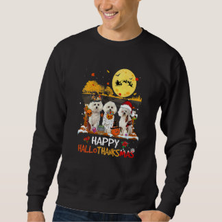 Sudadera Bichon Frise Feliz Hallothanksmas Halloween Gracia