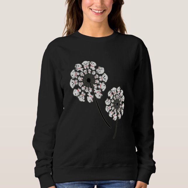 Sudadera Bichon Frise Flower Fly Dandelion Funny Dog (Anverso)