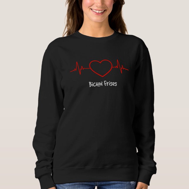 Sudadera Bichon Frise Heartbeat Amar a mi perro (Anverso)