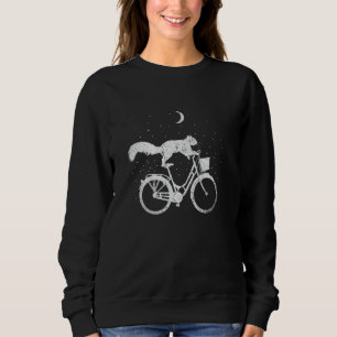 Sudadera Bicicleta Bicicleta Ciclismo Luna Noche Animal Squ