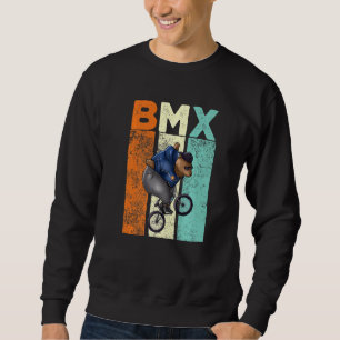Sudadera Bicicleta ciclista de oso vintage Bmx Rider Bear