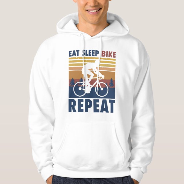 Sudadera Bicicleta duerme Repite diciendo regalo de bicicle (Anverso)