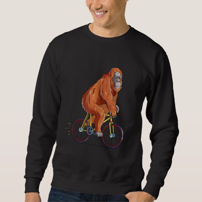 Sudadera Bicicleta Orangután Ciclista de ciclistas Cute (Anverso)