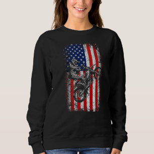 Sudadera Bicicleta Sucia Bandera Estadounidense Motocross B