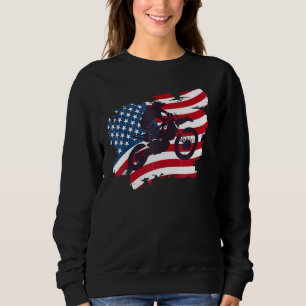 Sudadera Bicicleta Sucia Bandera Estadounidense Motocross B