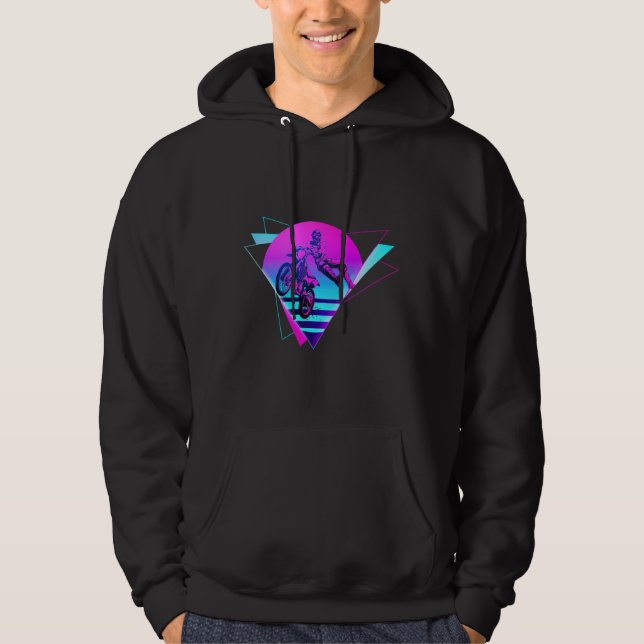 Sudadera Bicicleta sucia Motocross Dirt Bike Vaporwave Vint (Anverso)