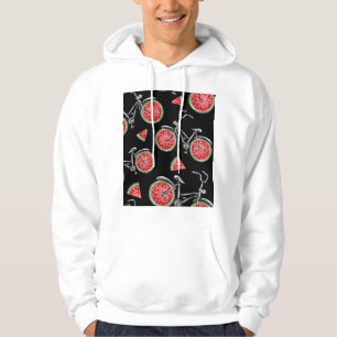 Sudadera Bicicletas con ruedas de sandía, patrón de verano.