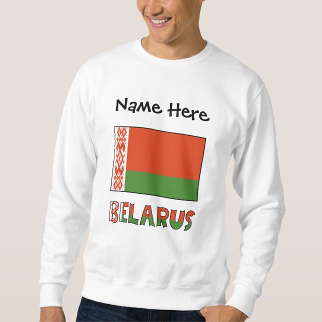 Sudadera Bielorrusia: Bandera bielorrusa personalizada (Anverso)