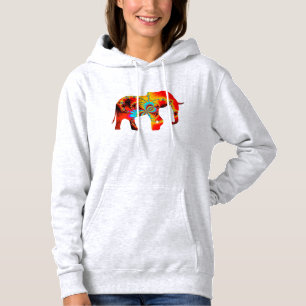 Sudadera Bienestar animal - Fractal de silueta elefante 1