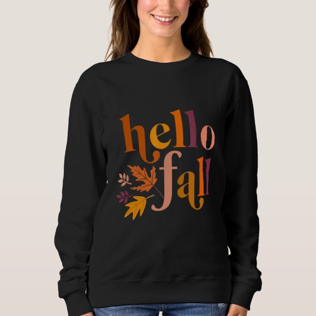 Sudadera Bienvenida a Hello Fall en otoño (Anverso)