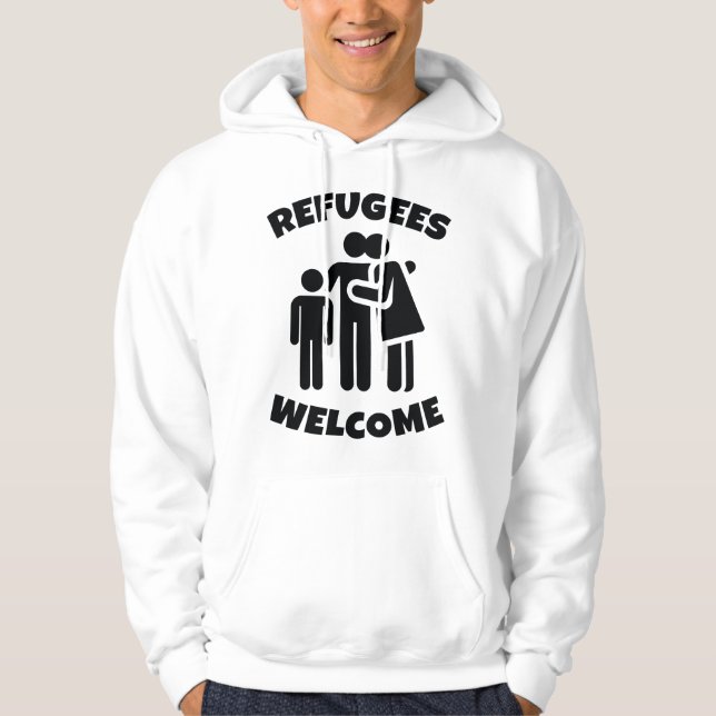 Sudadera Bienvenida a los refugiados (Anverso)