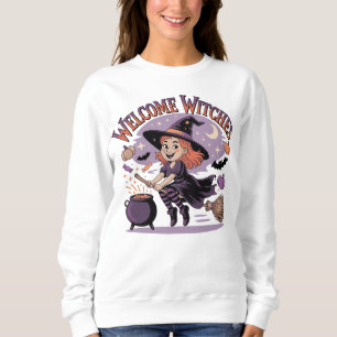 Sudadera Bienvenidas Brujas - Bruja de Halloween Adorable