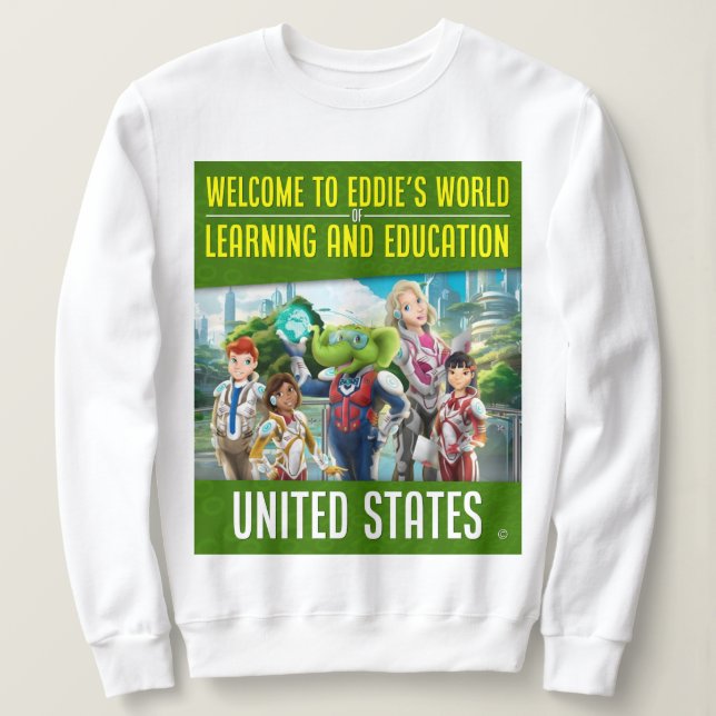 Sudadera Bienvenido al mundo del aprendizaje y la educación (Anverso del diseño)