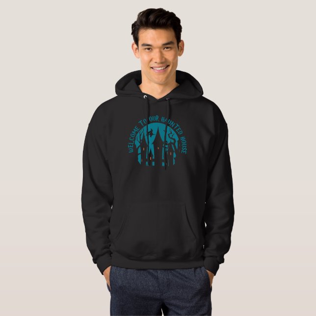 Sudadera BIENVENIDOS A NUESTRA Halloween divertido CASA DE  (Anverso completo)