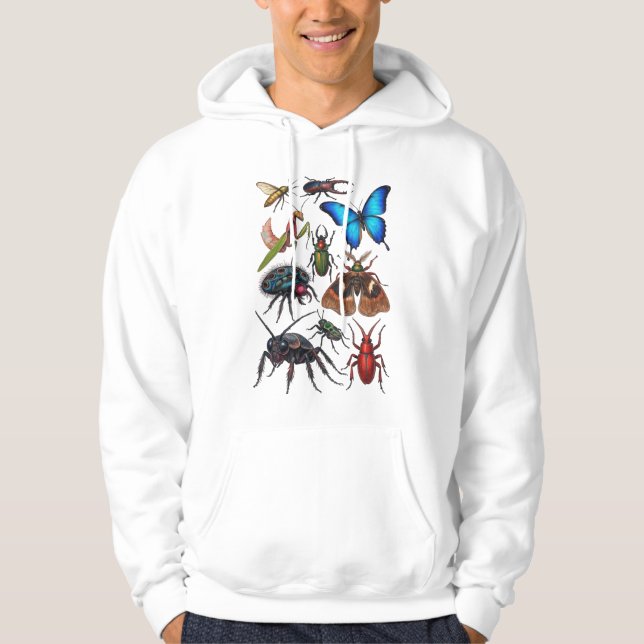 Sudadera Big beautiful bugs insect art entomology science  (Anverso)