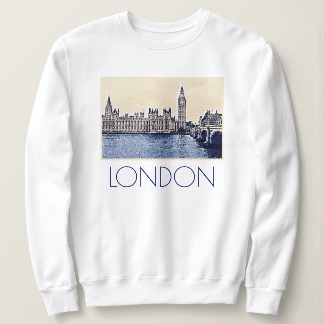Sudadera Big Ben London Watercolor (Anverso del diseño)