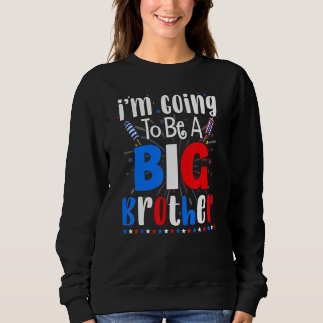 Sudadera Big Brother 4th Of July Pregnancy Gender Reveal Fi (Anverso)
